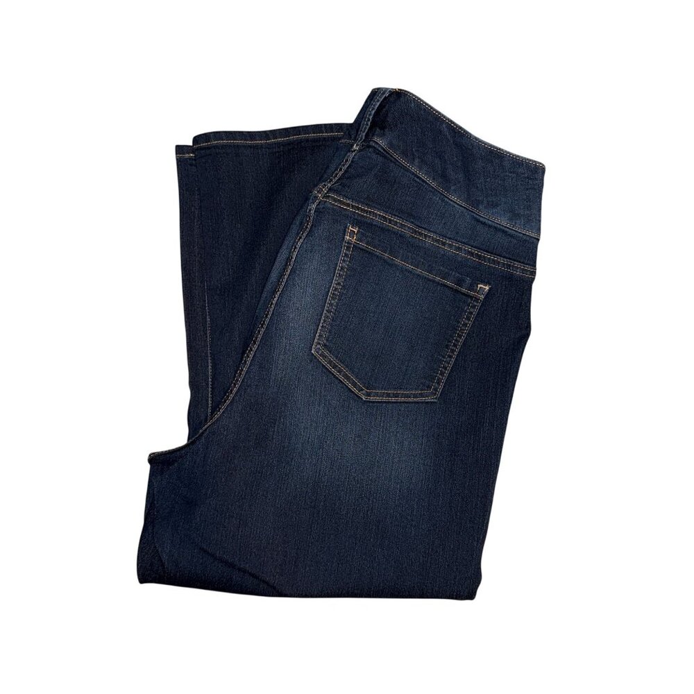 Torrid Plus Size Girlfriend Crop Jeans Womens 18 23 Blue Denim Stretch Dark Wash